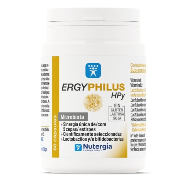 ERGYPHILUS HPy  Probiótico para Helicobacter, Reflujos 60 cap Nutergia